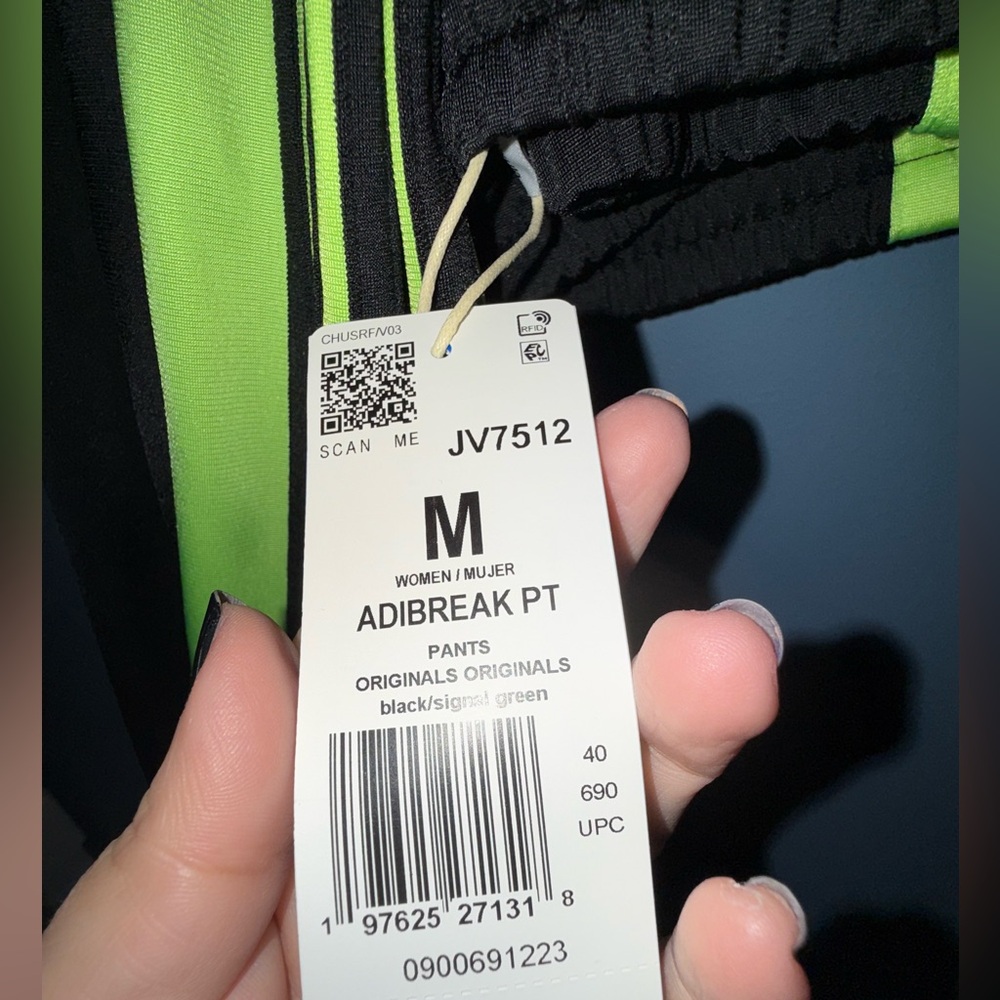 NEW Adidas Black and Neon Adibreak Snap Pants - Picture 8 of 9